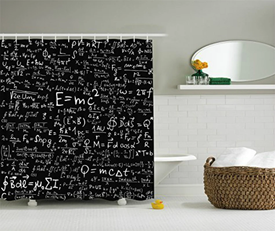

Memory Home Einstein Physics Formula Science Geek Black White Polyester Fabric Shower Curtain Gift Elusive To Your Curtain Call