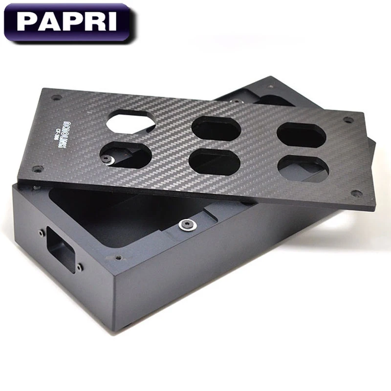 HIFI Carbon Fiber AC Power Distributor Aluminum box 4 outlet Chassis