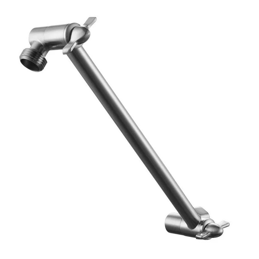 

360 Degree Rotation Brass 10-Inch Extension Adjustable Shower Arm with High Flow Universal Showering Components Polished Chrome