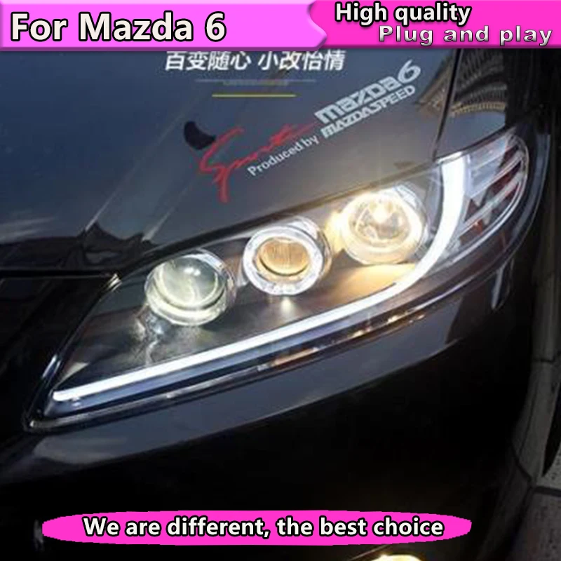 Автомобильный Стайлинг для Mazda 6 фары 2004 2012 светодиодные DRL Объектив двойной луч H7