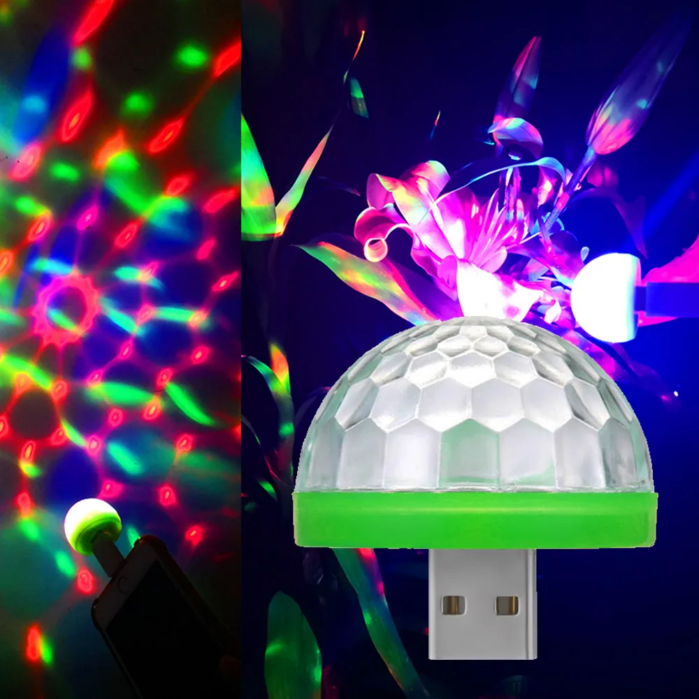 

1PC Cool Mini USB Light Atmosphere DJ RGB Colorful Music Sound Lamp for Car Phone Computer PC Music Control Magic Ball