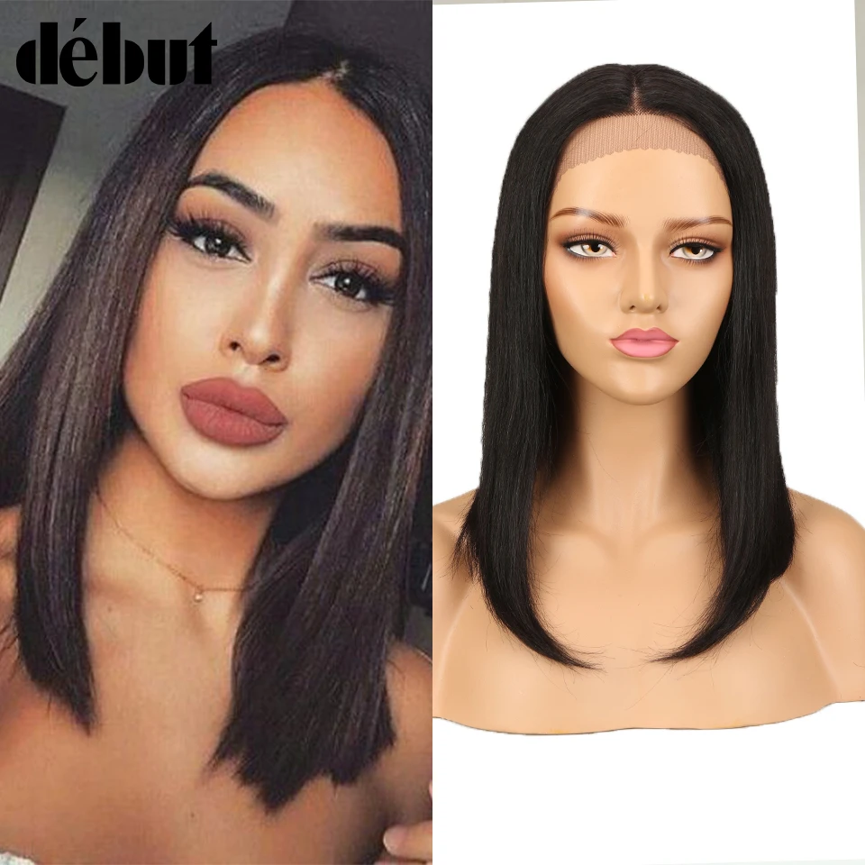 

Debut Lace Front Human Hair Wigs Straight Bobo Human Hair Wigs 100% Remy Brazilian Hair Wigs U Part Lace Wigs T1B/99J Ombre Wig