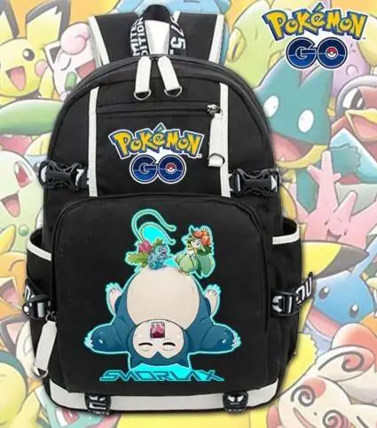 2018 Новый Аниме Покемон го рюкзак Snorlax Женская дорожная сумка на плечо рюкзаки для