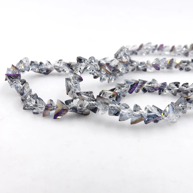 New 6mm 100pcs Glass crystal Triangle beads Loose Special beads