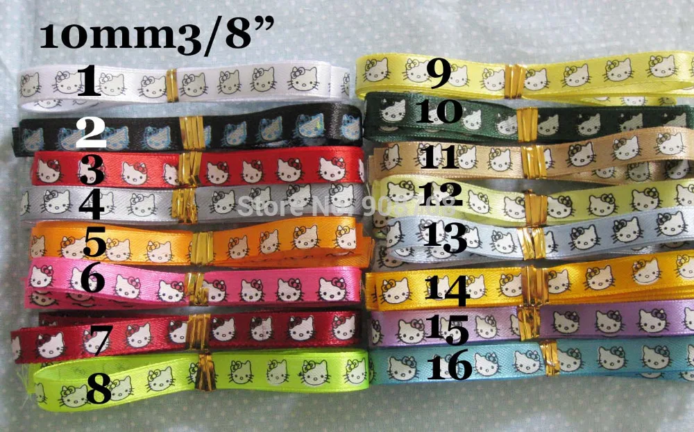 Randomly mix 10 Yards Hello Kitty Satin Ribbons for kid's Art decoration paper craft scrapbooking garment accesories R16329007 photo