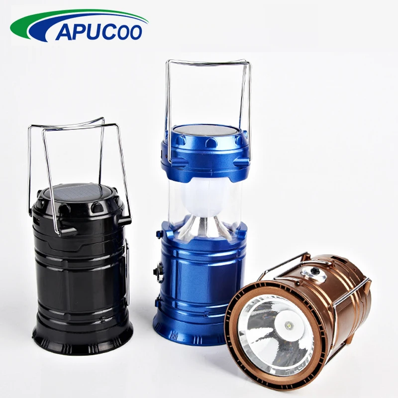 

LED Solar Light Lamp Lantern USB&Solar Rechargeable Collapsible Flashlight Torch Light Luminaria for Camping Outdoor Lighting