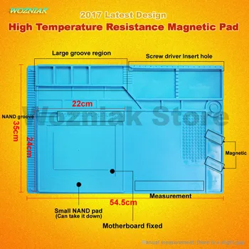

Wozniak big high temperature resistance Hot air gun work Maintenance tools pad Magnetic Screw storage bilayer mat