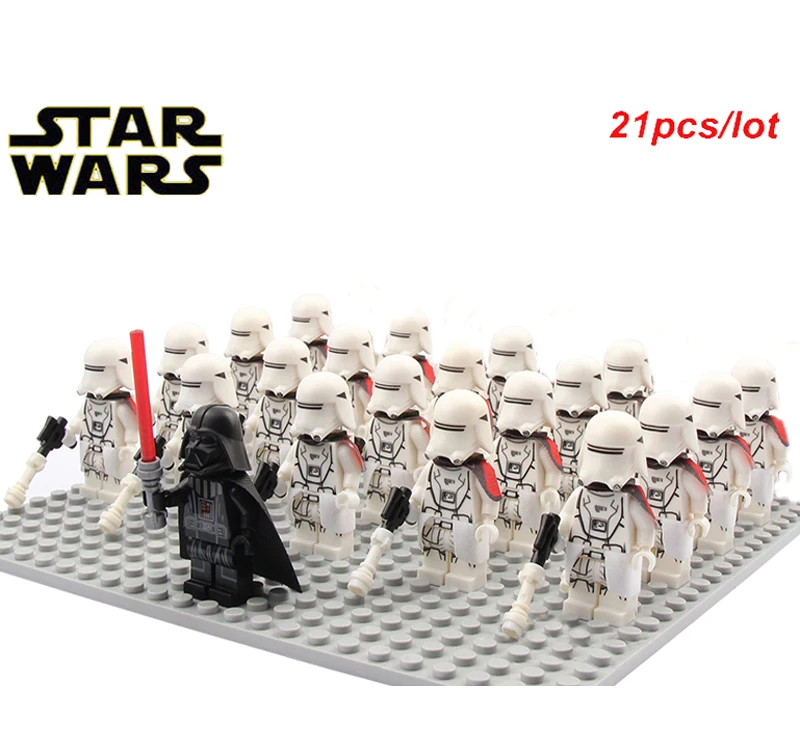 

21pcs/lot STAR WARS Cold weather assault storm clone trooper First Order Snowtroopers mini Compatible 75100 block kids toys