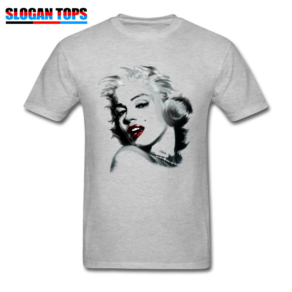  Men Tshirts Marilyn Monroe 12659 Europe Tops Tees 100% Cotton Round Collar Short Sleeve Group T Shirt Lovers Day Marilyn Monroe 12659 grey