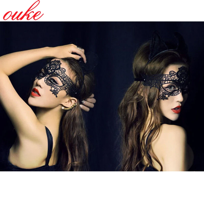 9 Styles Mysterious Cat Lace Face Sexy Fox Mask Masquerade Hollow Masque Cutout Fancy Dress Venetian Carnival Halloween Party
