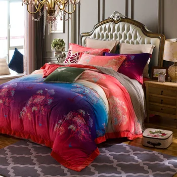 

Pastoral style 4PCS bedding sets Sham thick flannel duvet cover set winter warm bedsheet queen king size Bed set