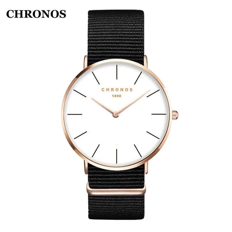 Часы CHRONOS мужские Модные часы унисекс кварцевые наручные цвета розового золота