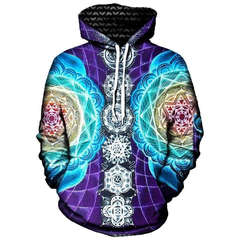 

Autumn Men Large Size Casual Sweatshirt Geometric Elements Digital Print Long Sleeve Hoodie
