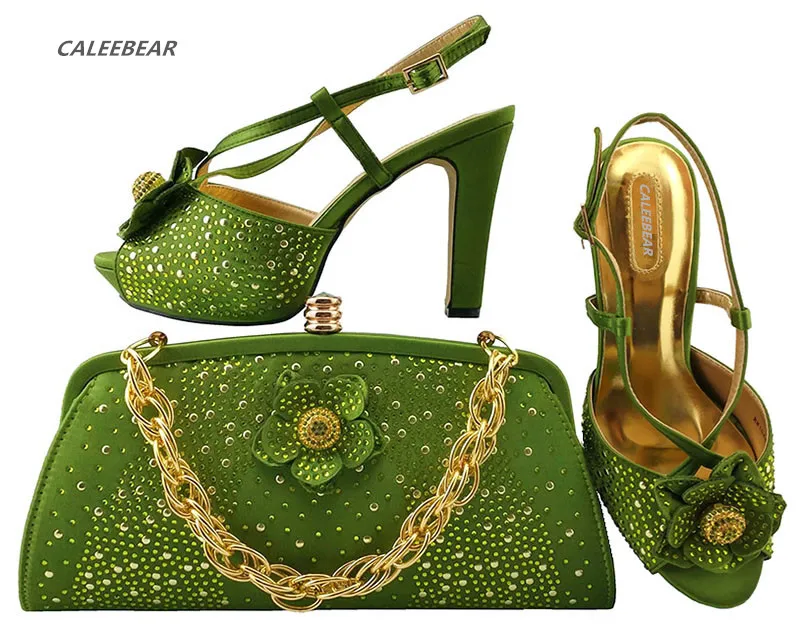 Perfect Matching Lemon Green Wedding Shoes And Bags Good Selling
