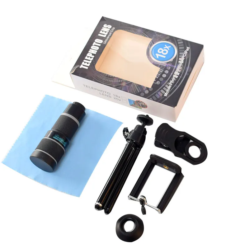 18x Zoom Telescope Mobile Phone Lens for Samsung Smart Phone Universal Clip With a Tripod Phone Zoom Lens