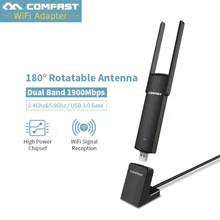 1900 Мбит/с USB WiFi адаптер 5 ГГц USB 3,0 802.11ac Двухдиапазонная 4* 2dbi WiFi антенна Wi-Fi приемник Поддержка Windows XP для ПК