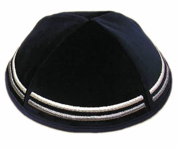 Черный бархат вышитые KIPPAH еврейский KIPPOT YARMULKES KIPA