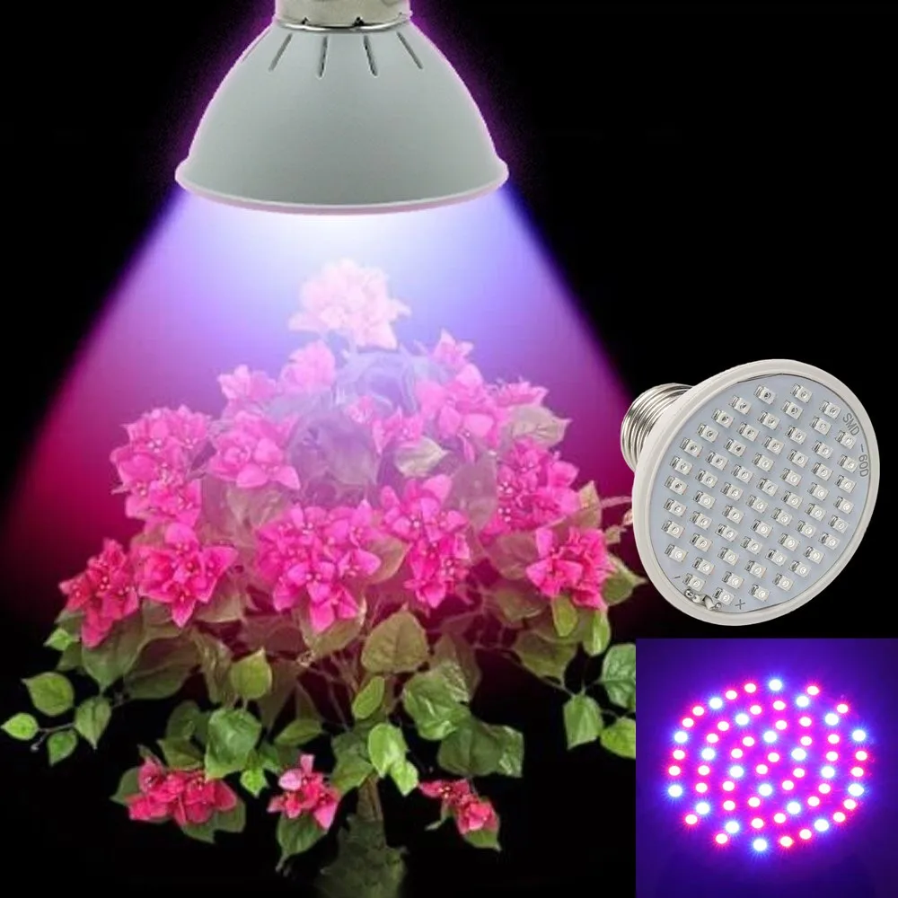 60 font b LEDs b font Grow Light E27 AC85 265V Full Spectrum Indoor Plant Lamp