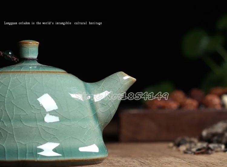 Новая горячая Распродажа глазури кракле Longquan цвет морской волны 170 мл Zisha керамика декоративно без каблука чайник фарфоровый исин глины