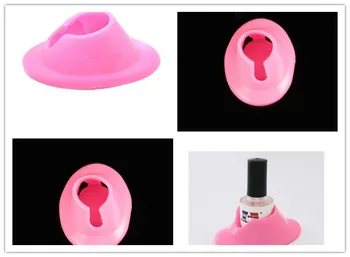 

New Arrive Nail Art Equipment High Quality Pink Rubber Nail Art Manicure Polish Slanted Holder Stand Seat Tool