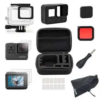 

Anordsem For Gopro Accessories Set For Gopro Hero7 5 6 Camera Mount Waterproof Housing Case With Silicone Lens Protective Film