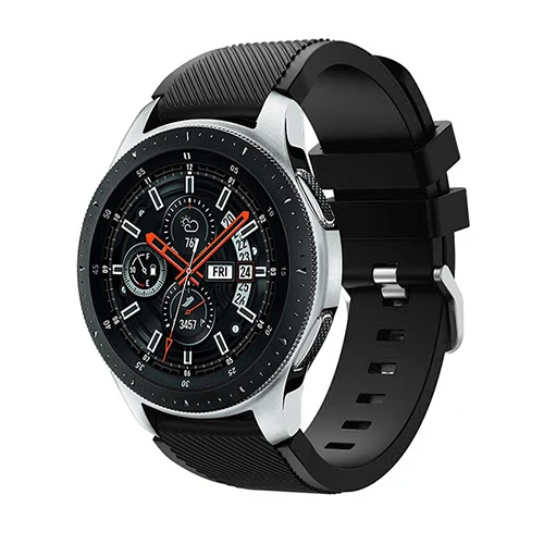 Gear S3 Frontier ремешок для samsung Galaxy Watch 46 мм 22 мм ремешок для часов Correa gear S3 классический ремешок gear S 3 силиконовый браслет - Цвет: Черный