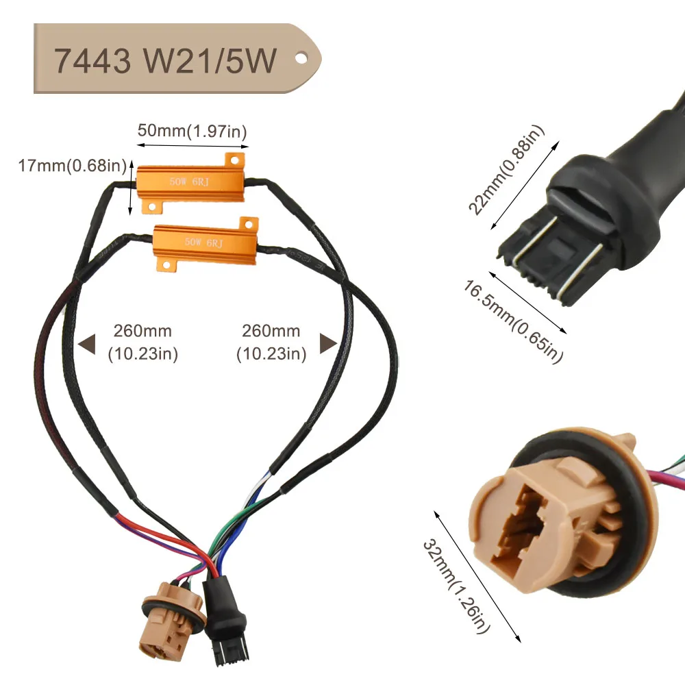 2x1156 BA15S 1157 3156 3157 7443 7440 Canbus сигнал поворота проводка Нет ошибки флэш-РЕЗИСТОРЫ НАГРУЗКИ декодер Предупреждение Ошибка Отмена