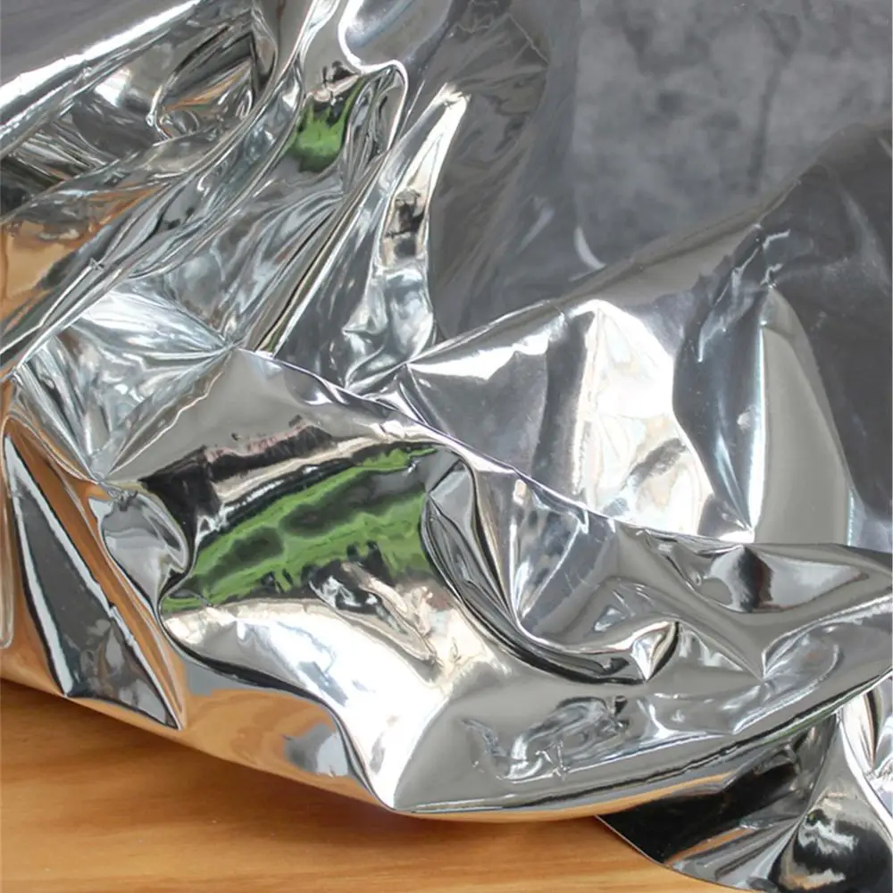 

Silver Mirror Leather Fabric Pu Imitation Leather Cloth Fabric Stage Dress Design Fabric DIY