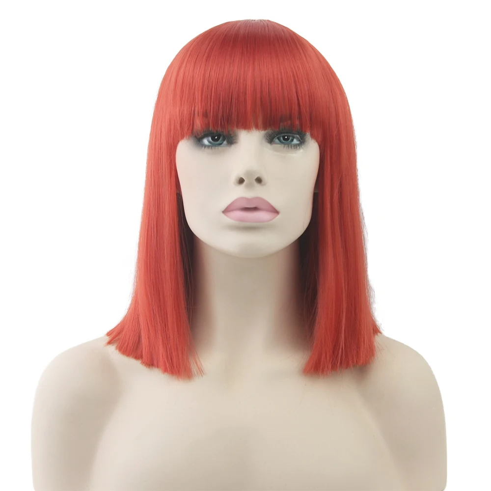 

Soowee 8 Colors Short Straight Heat Resistant Synthetic Hair Gray Red Nature Hair Women Party Cosplay Wigs