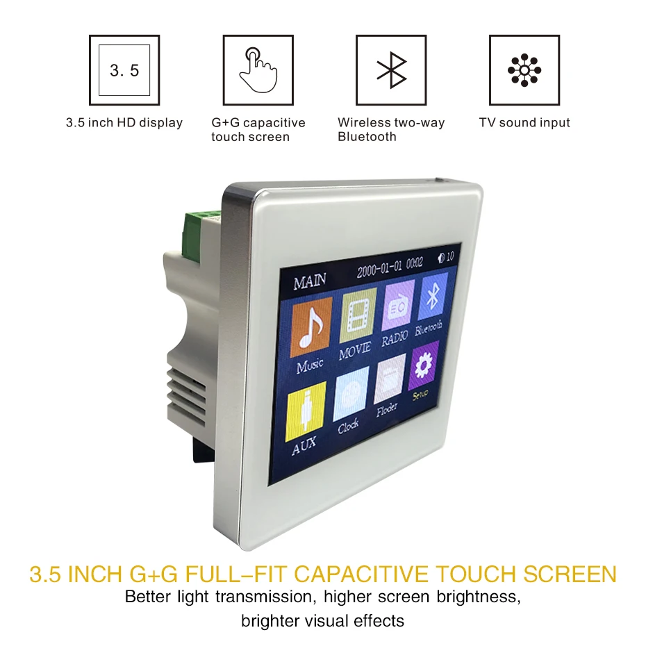 Горячая M86E 3,5 дюймов Мини Сенсорная панель фоновая музыка настенное крепление усилитель умный дом аудио система Сенсорный экран усилитель