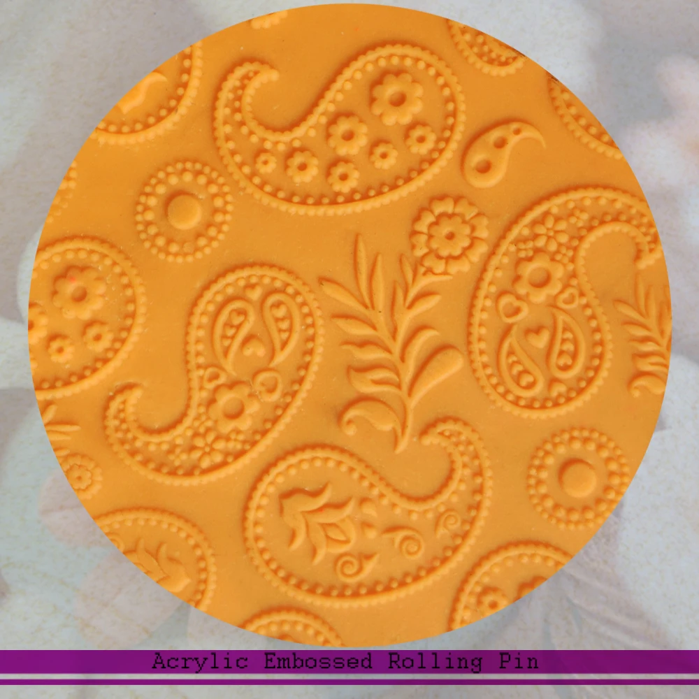 

Paisley Embossed Rolling Pin Engraved Roller for Baking Cute and Lightweight Wooden Rolling Pin for Kids and Adults