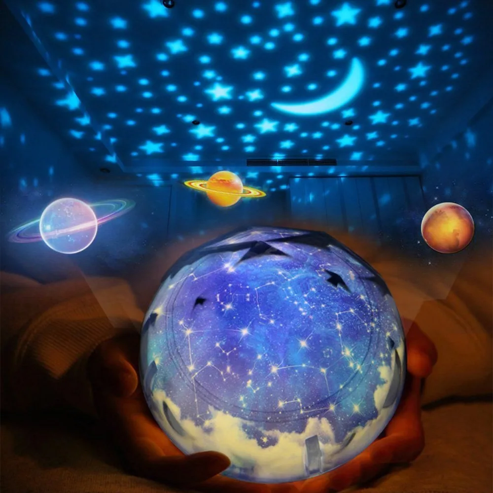 Universe Night Light Projection Lamp Star Cosmos Universe Night Lights For Kids Starry Sky Light LED Projector Rotating Lamp