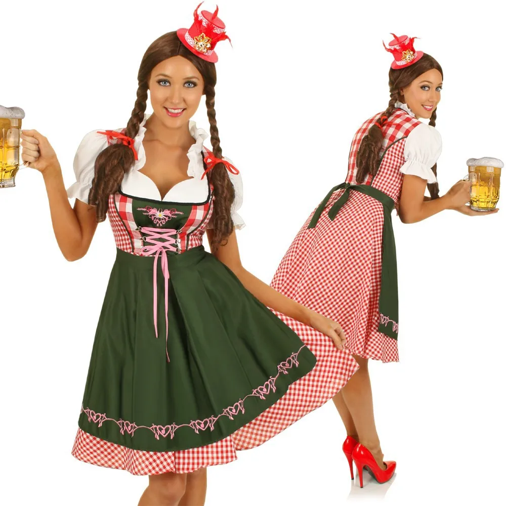 2019 Лидер продаж женщина Германия традиции Косплэй костюм для Октоберфеста пива девушка Баварской Dirndl фантазии вечерние платье с фартуком