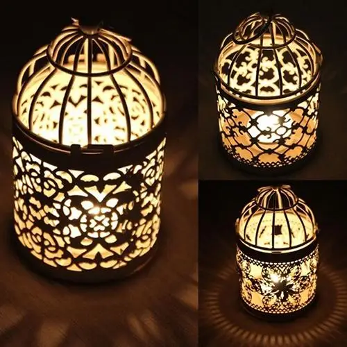 

Antique Moroccan Style Lantern Hollow Candle Holder Stand Wedding Romantic Candles & Holders