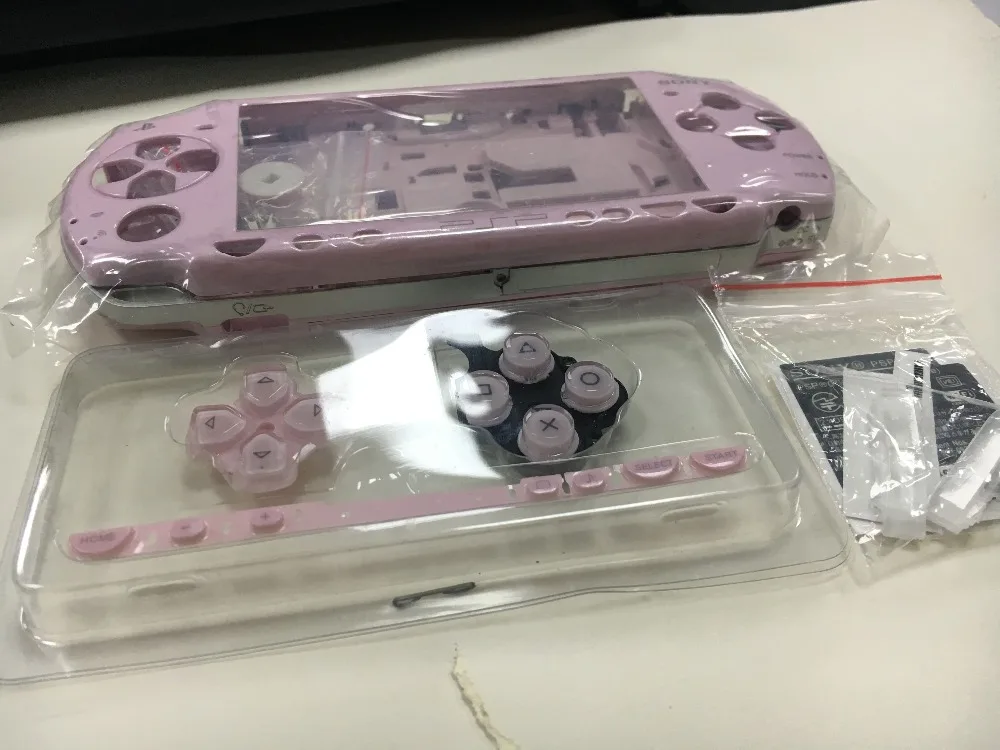

Pink Color Full Housing Shell Case For PSP2000 PSP 2000 Replacement Conosle Case with little Parts