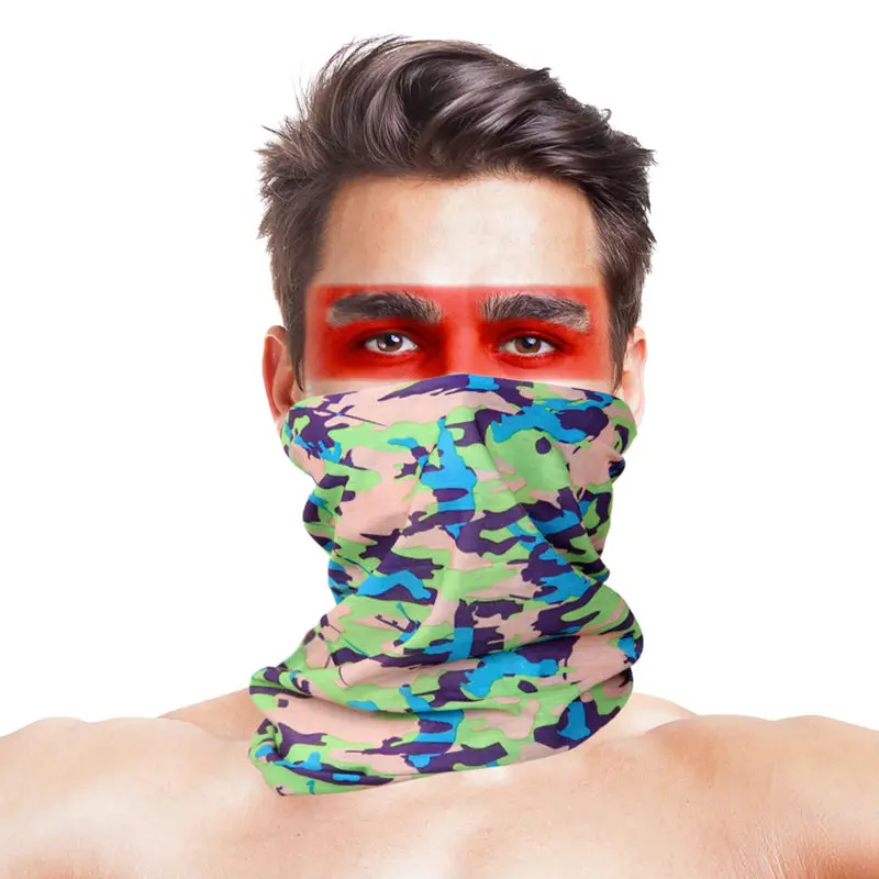 Носовые платки с 3D-принтом в виде листьев, головной шарф, полиэстер, камуфляжная маска для лица в стиле милитари, грелка для шеи, женские аксессуары для волос - Цвет: 038