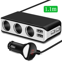 4 USB порта автомобильное зарядное устройство 6.8A USB зарядное устройство вольтметр с 3 выходами розетка для автомобильного прикуривателя Разветвитель 120 Вт адаптер питания зарядное устройство