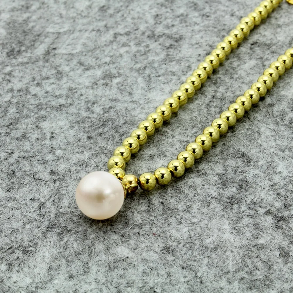 3mm GOLD Bead Strand bracelet setting pearl