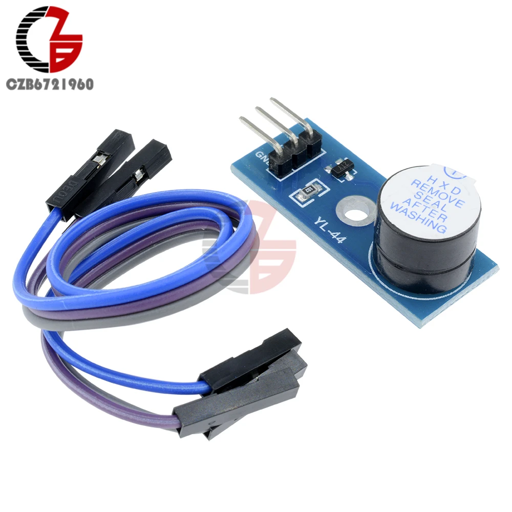 

5Pcs Active Buzzer Alarm Module Sensor Beep High and Low Sound DC 3.3V-5V for Arduino MCU IO Port with 20cm Dupont Line