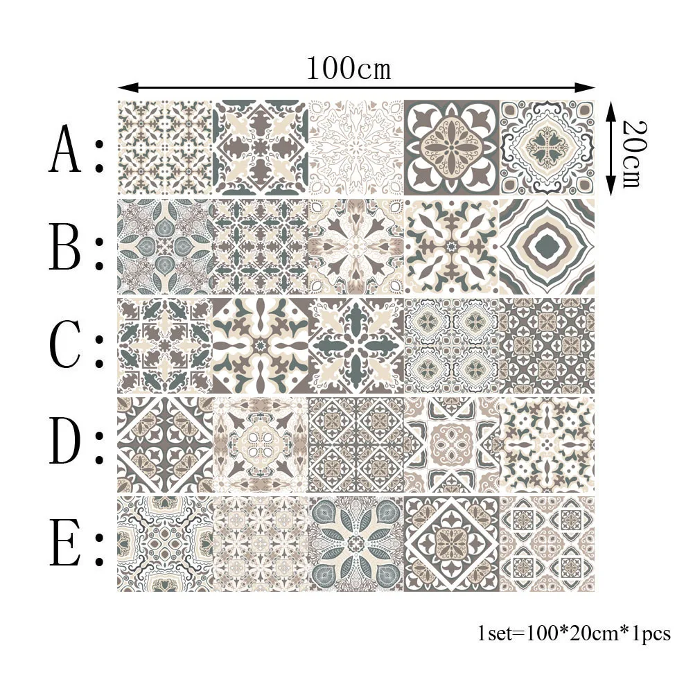 Vintage Moroccan Tile Stickers DIY Self Adhesive Waterproof PVC Bathroom Kitchen Wall Stickers Kitchen Waist Line Tiles Stiker Vintage Moroccan Tile Stickers DIY Self Adhesive Waterproof PVC Bathroom Kitchen Wall Stickers Kitchen Waist Line Tiles Stiker