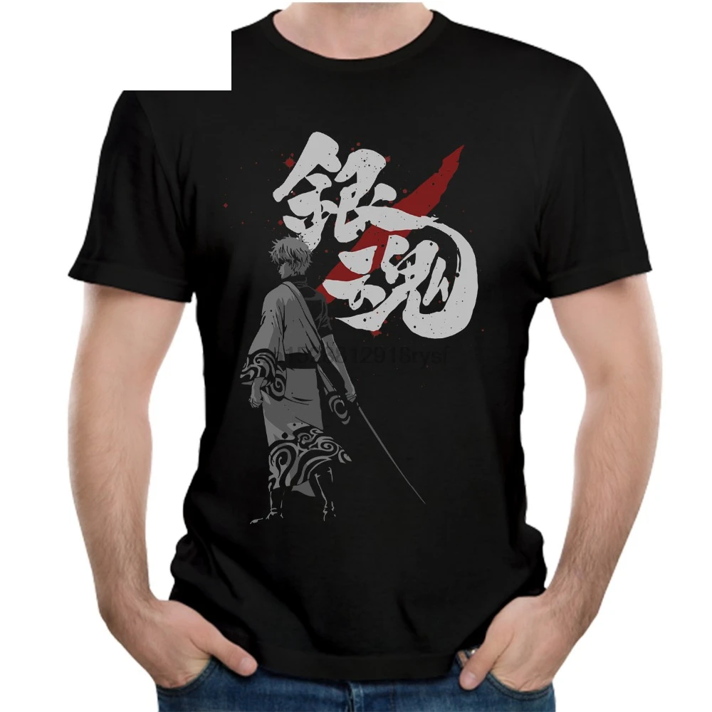 

Pure Cotton t shirt Man Crewneck Sakata Gintoki Gintama Anime T-shirt Unisex Vintage S-6XL Camiseta