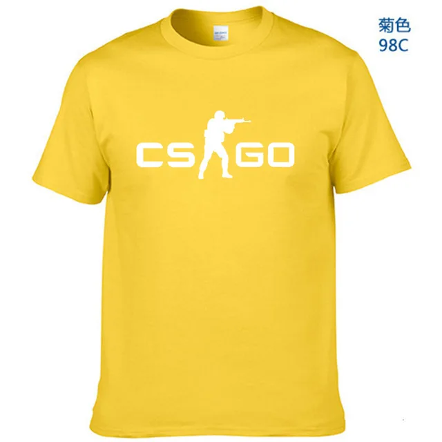Мужская футболка Cs Go, футболка Counter Strike Global offension CSGO, повседневная мужская футболка Cs Go, футболка классная, летняя, Cs: go - Цвет: Yellow-W