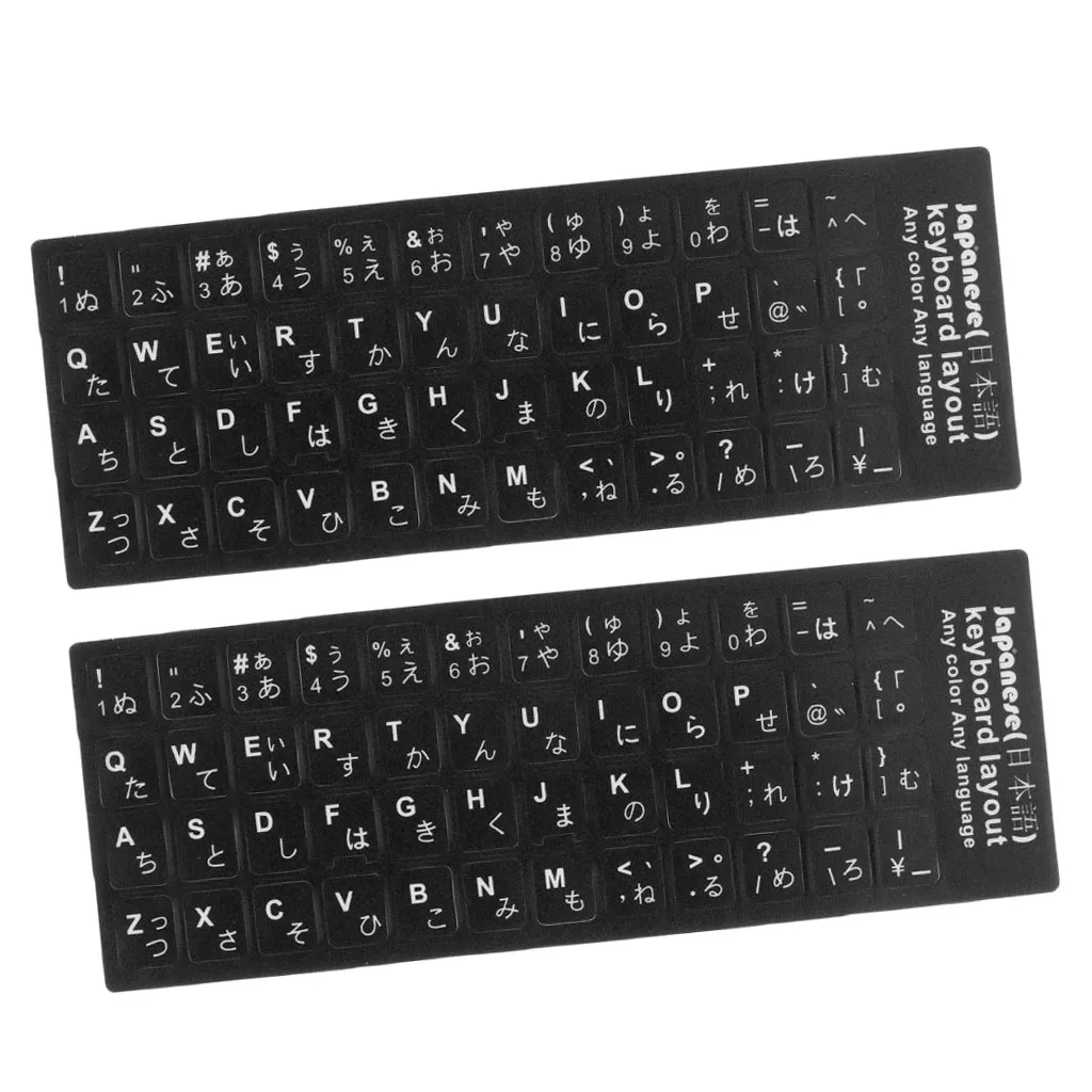 2x Japanese White Letters Keyboard Sticker Computer Protector Cover Film