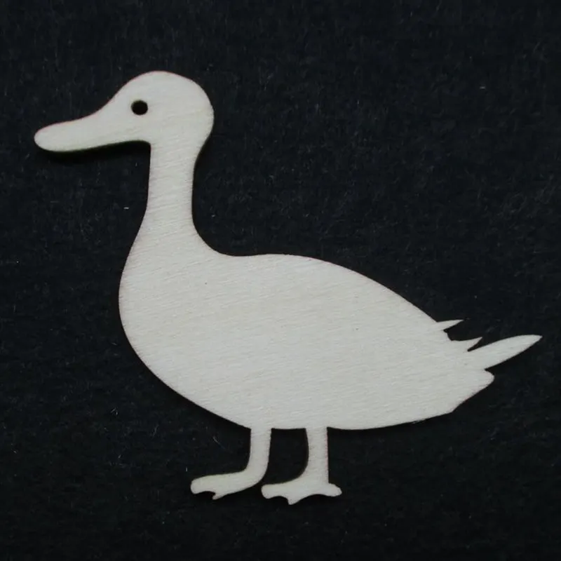  36pcs/bag 68*65mm lovely duck wood cutting arts Wood Crafts Wedding decoration children teaching DI - 32468918613