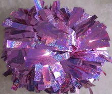 cheerleading Pom poms 3/4″x 6″~custom color metallic holographic pink