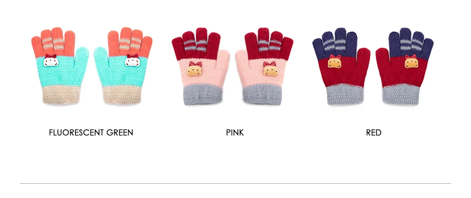 REAKIDS/Новинка; милые детские перчатки; вязаная зимняя рукавица для девочек и мальчиков; теплые перчатки с героями мультфильмов; милые детские перчатки для детей; варежки