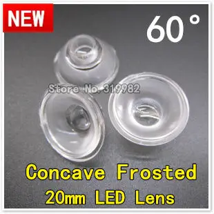 

50pcs/lot, 20mm 60 degree Concave Frosted Led lens, Optical PMMA led 1W high power lens, free shipping Acrylic Lens