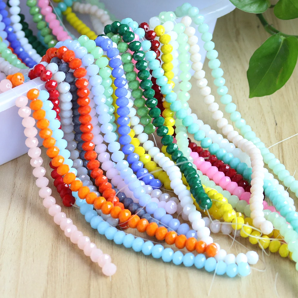 

Czech Crystal Glass Rondelle Beads(100pcs/lot) 6MM AAA Top Flated Crystal Beads Murano Glass Charms In Bulk Wholesale
