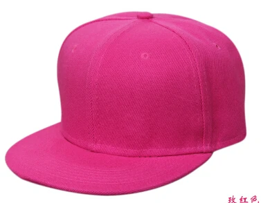 Ребенок простые пустой сплошной цвет Snapbacks Для детей плоской Билл Caps - Цвет: Dark Pink