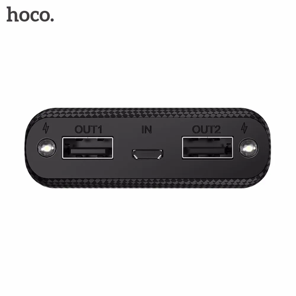 HOCO, зарядное устройство с двумя usb-портами, 10000 мА/ч, 18650, портативное зарядное устройство, светодиодный индикатор питания, зарядное устройство для мобильного телефона, внешняя батарея